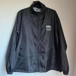 US Olympic Mens Windbreaker Warm Up Jacket Full Zip